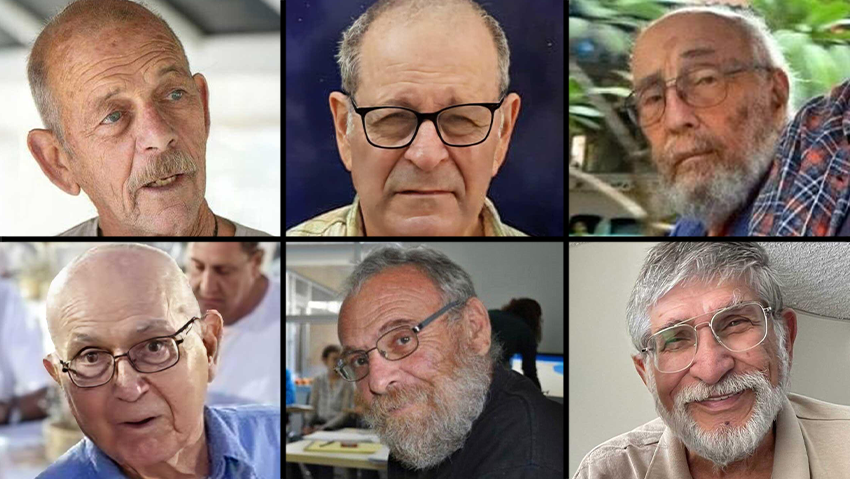 Photo: Hostages families forum עמירם קופר, יורם מצגר, אלכס דנציג, אברהם מונדר, חיים פרי, אריה זלמנוביץ, עמירם קופר