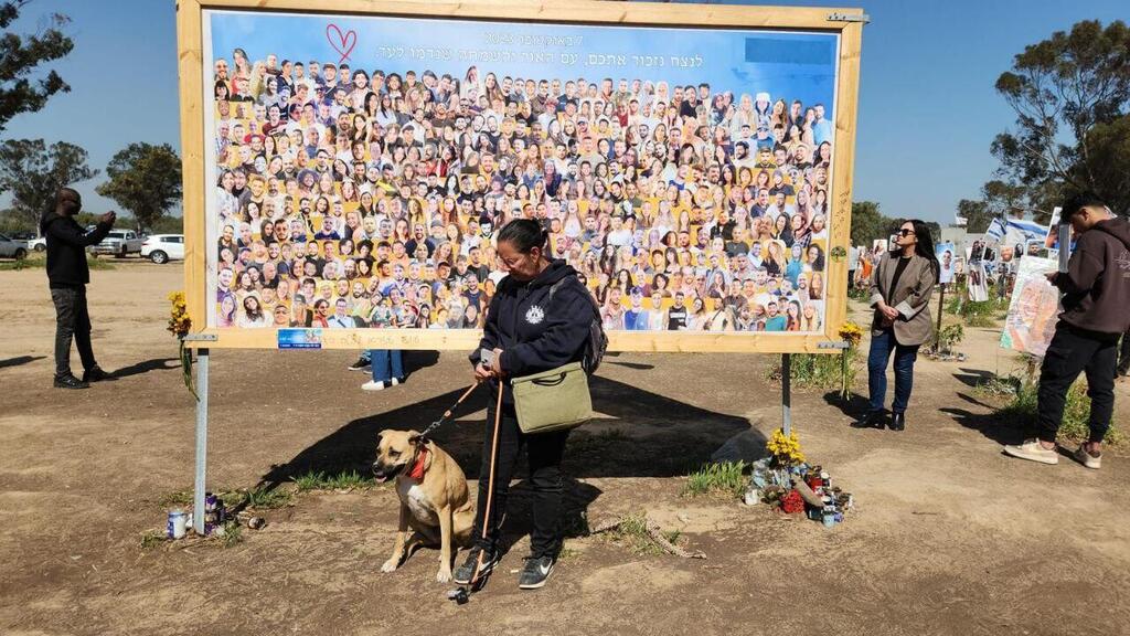 Mika at the Nova Festival Victims Memorial in Re'im 