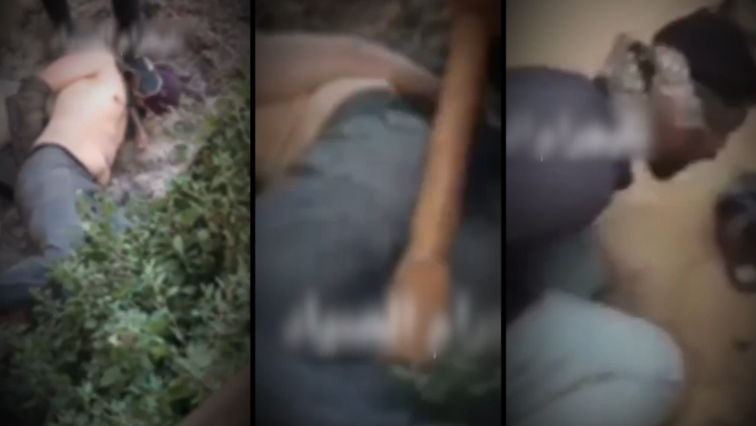 Кадры из видео תיעוד: אנשי חמאס מתעללים בתושב עזתי