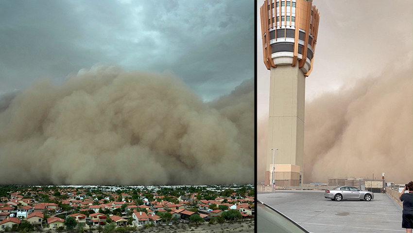 Песчаная буря в Аризоне (Фото: AP Photo/Ross D. Franklin) פיניקס סופת חול