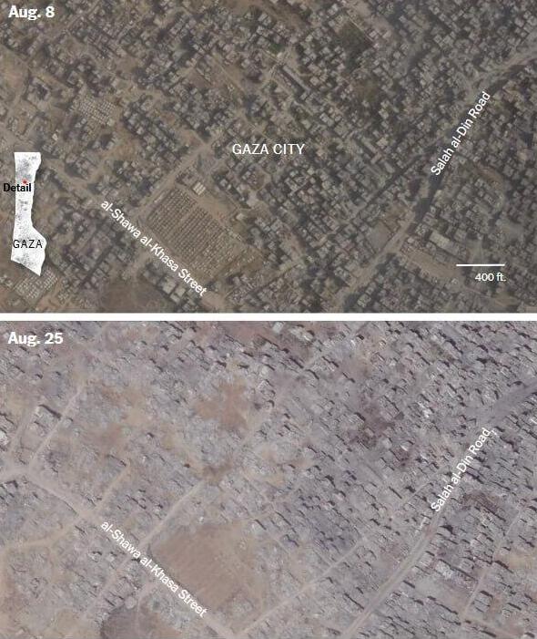 תמונות לוויין: ההרס בעיר עזה