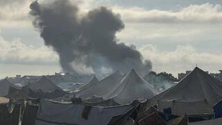 תקיפה סמוך לאוהלי עקורים בחאן יונס