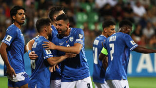 שחקני נבחרת ישראל חוגגים