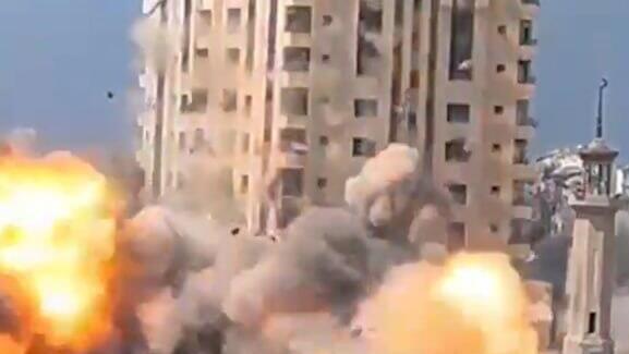  תקיפות בעיר עזה, הפגזה של בניין רב קומות