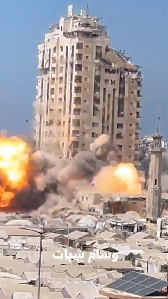  תקיפות בעיר עזה, הפגזה של בניין רב קומות