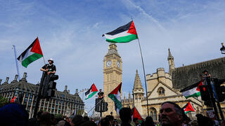 עימותים מעצרים ב לונדון בריטניה הפגנה למען ארגון הטרור המוכרז Palestine Action של מפגינים נגד ישראל אנטי-ישראלים פרו-פלסטינים פרו פלסטינים