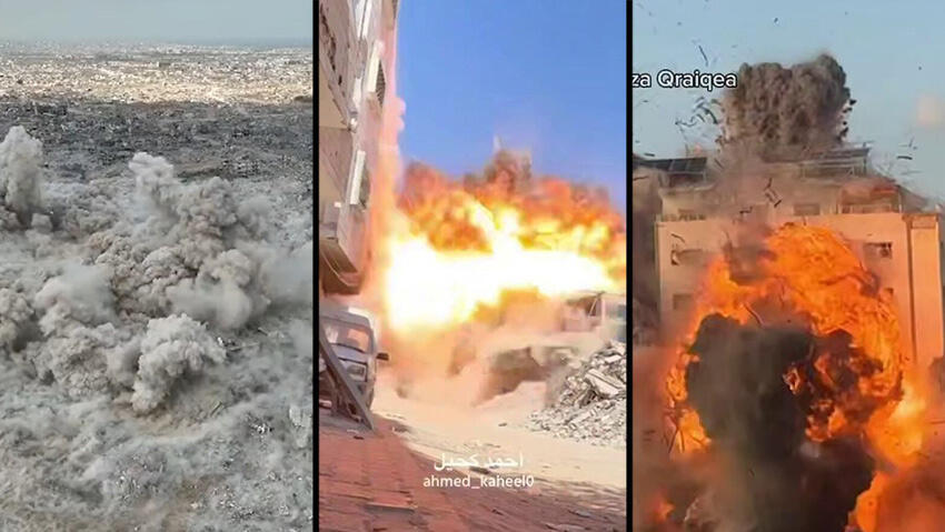 תיעוד מהשמדת מבנה ותוואי תת-קרקעי בבצפון רצועת עזה