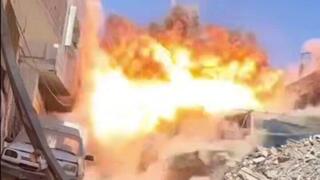 נזקים לאחר התקיפה בעיר עזה