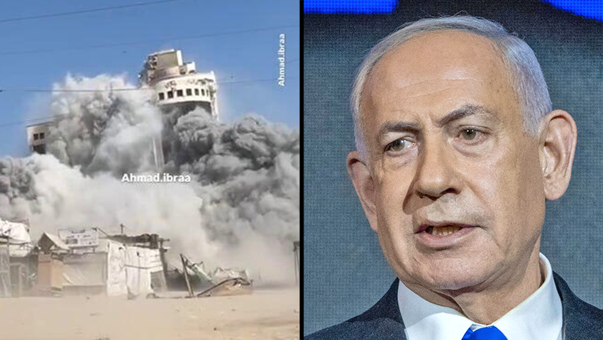  בנימין נתניהו, נפילת בניין א-רואיא בעיר עזה