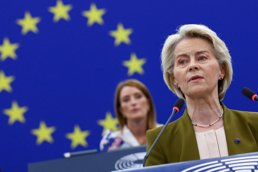 The proposal to suspend trade provisions was advanced by European Commission President Ursula von der Leyen, (Photo: Yves Herman/Reuters) אורסולה פון דר ליין