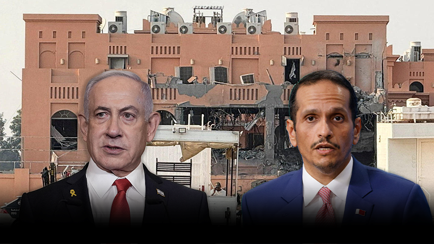Benjamin Netanyahu e o emir do Catar, Tamim bin Hamad Al Thani