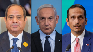 בנימין נתניהו, עבד אל-פתאח א-סיסי, ראש ממשלת קטאר מוחמד א-תאני