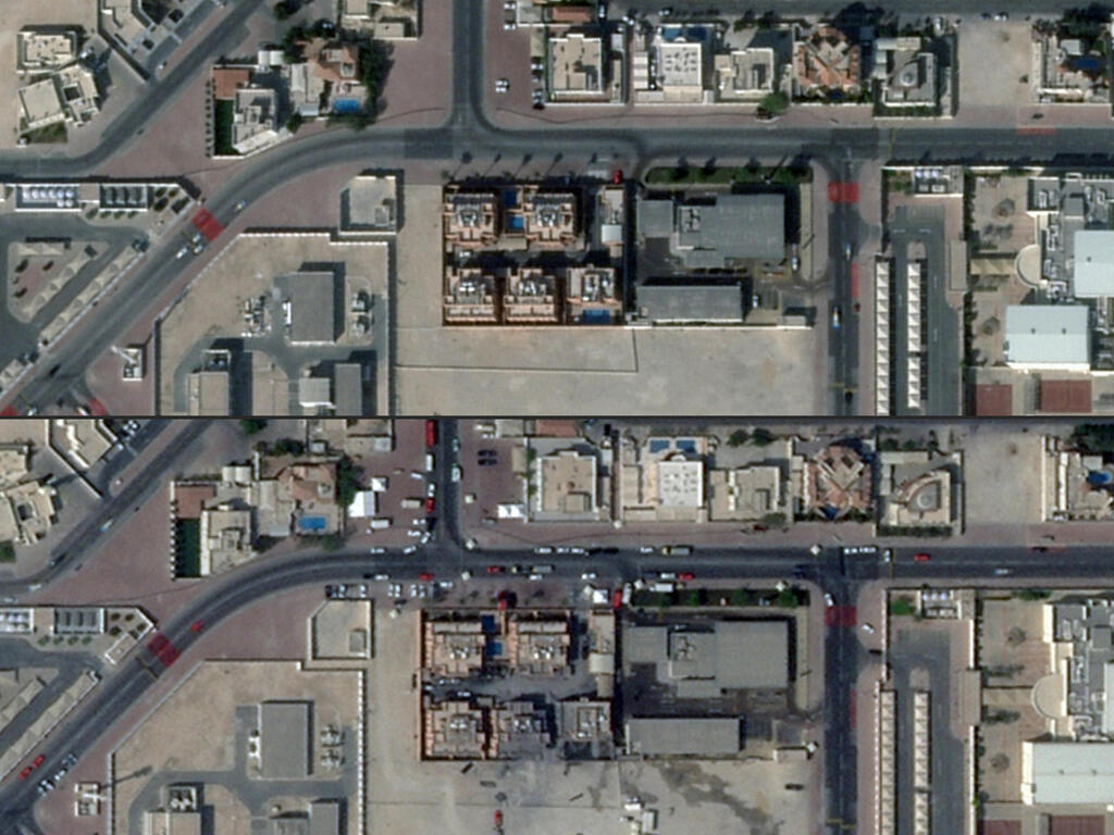 לפני ואחרי: מתחם הווילות של חמאס בדוחא, מהלוויין