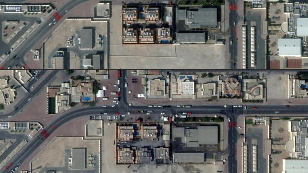 לפני ואחרי: מתחם הווילות של חמאס בדוחא, מהלוויין