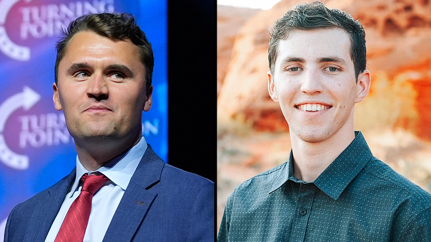Charlie Kirk, and the murder suspect Tyler Robinson (Photo: AP Photo/Alex Brandon) טיילר רובינסון מ יוטה ארה"ב רוצח של צ'רלי קירק