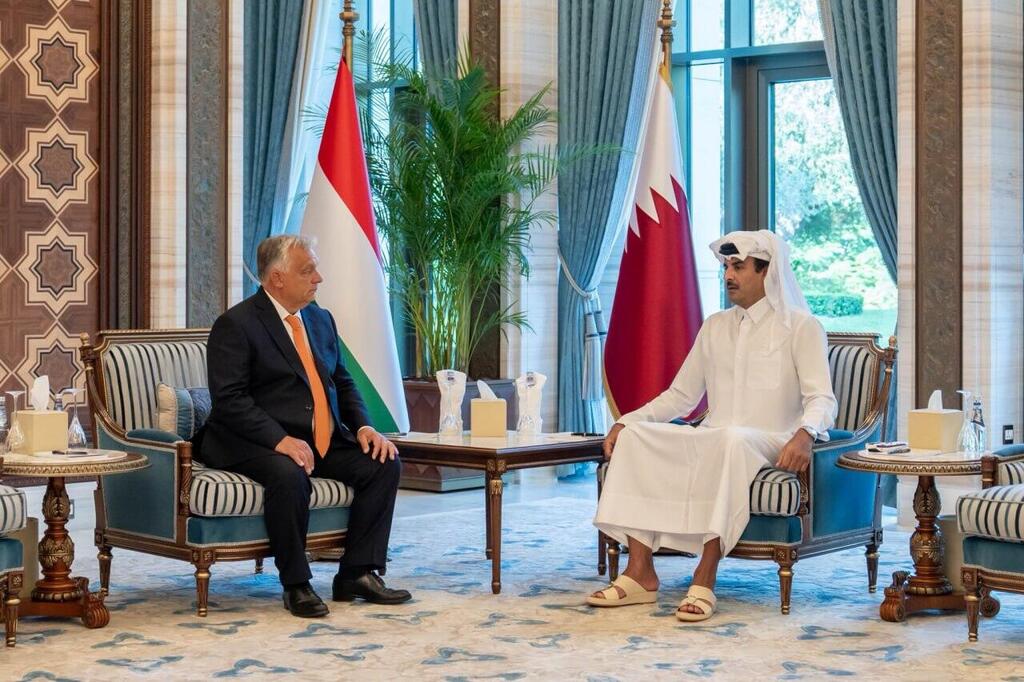 אמיר קטאר תמים בן חמד אל ת'אני בדוחא פגישה עם נשיא הונגריה ויקטור אורבן