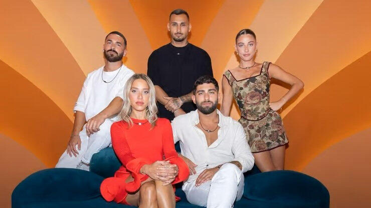 ''אני לא מוכנה לקרוא לזה משולש רומנטי''. ב''אח הגדול'' (צילום: רן יחזקאל, באדיבות רשת 13) חמישיית הגמר של "האח הגדול"