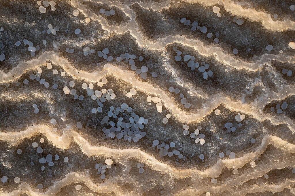 Salty Pearls", Abstract Landscape Photo of the Year, Natural Landscape Photography Awards (Photo: Ilan Shacham) "פנינים מלוחות", תמונת הנוף האבסטרקטי של השנה, Natural Landscape Photography Awards