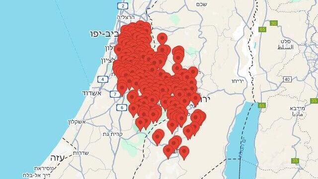 מפת אזעקות