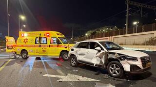 זירת תאונת הדרכים בה היה מעורב גידי גוב