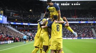 שחקני אוניון סן ז'ילואז חוגגים