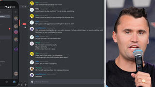 צ'רלי קירק על רקע מסכי דיסקורד