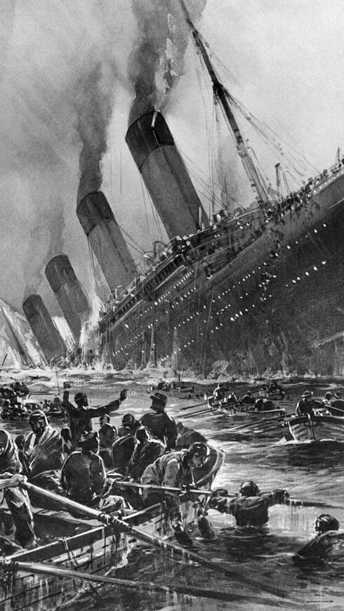 טביעת הטיטאניק. תחריט של האמן וילי סטובר מ-1912