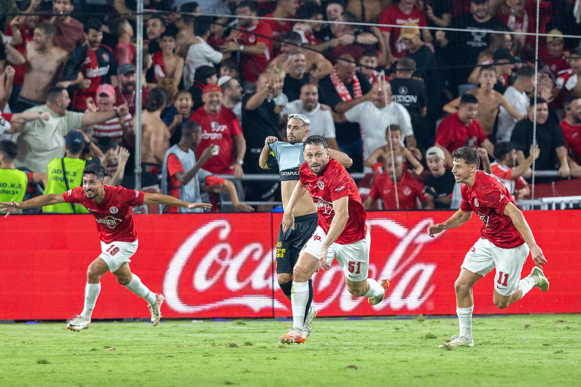 עמרי אלטמן מהפועל ת"א אחרי שער הניצחון נגד בית"ר ירושלים 