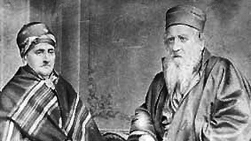 דיוקנו של הרב יהודה אלקלעי ורעייתו אסתר בווינה, 1874, לפני השתקעותם הסופית בארץ ישראל