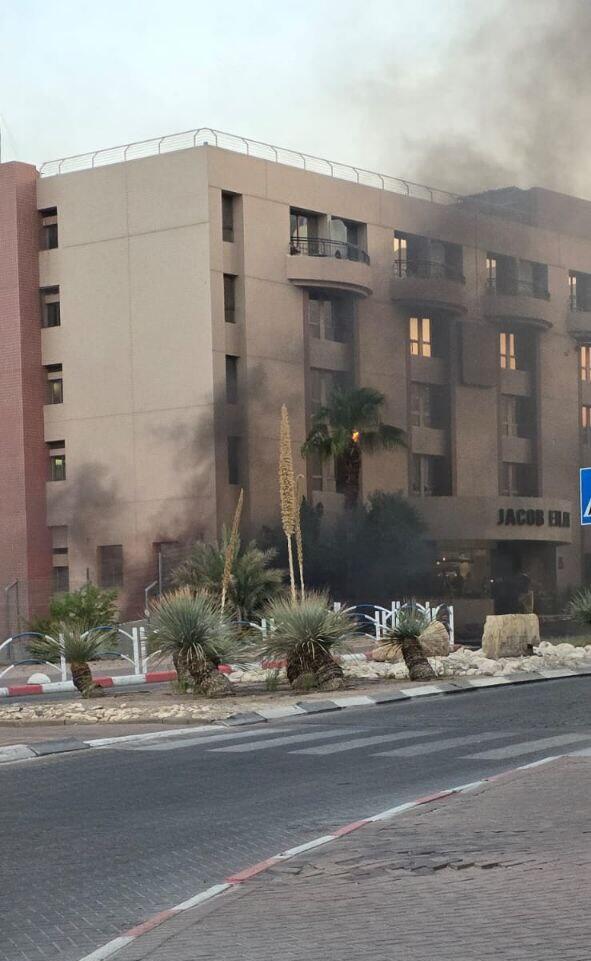 Houthi drone crashes outside Eilat hotel נפילת כטב"ם באילת