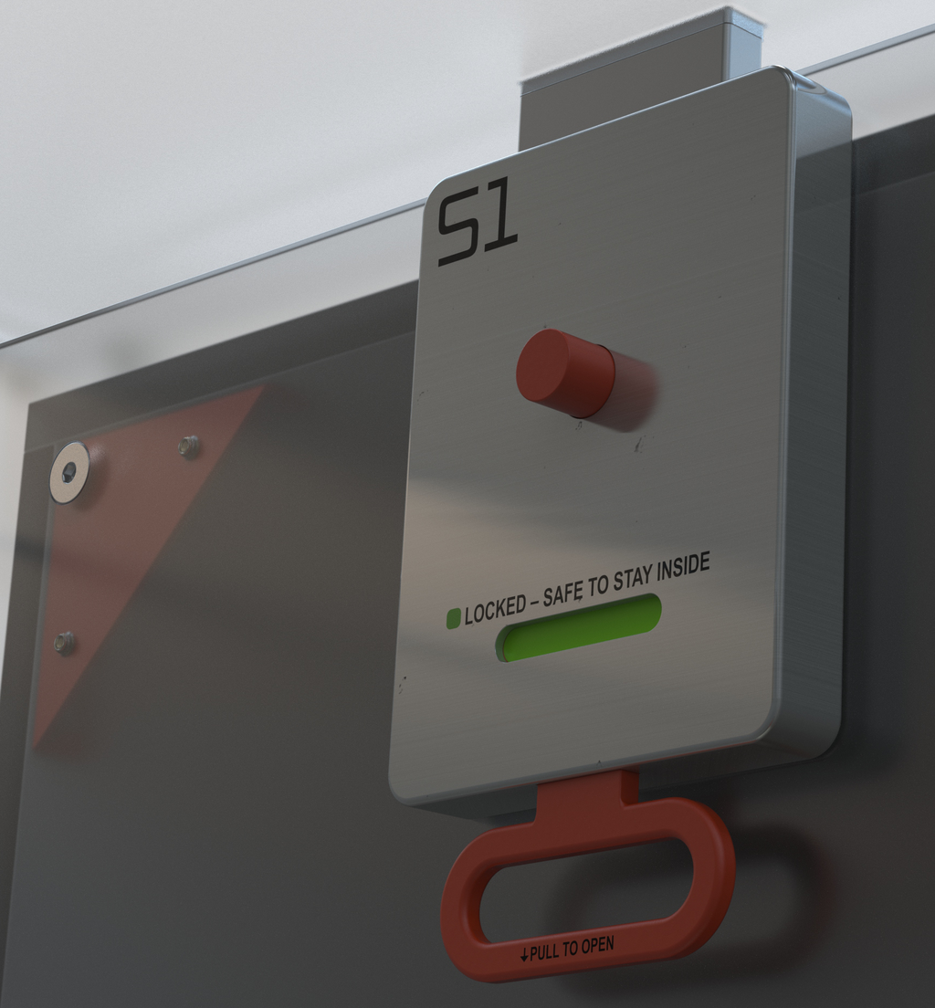   Оранжевая ручка превращает обычный платяной шкаф в убежище 