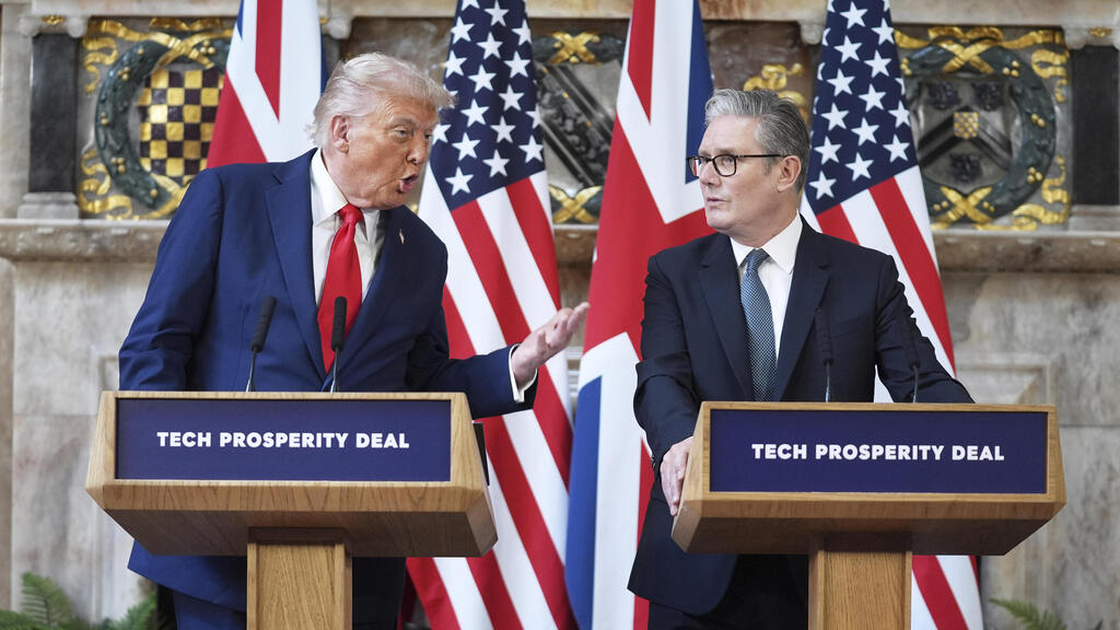 US President Donald Trump and British Prime Minister Keir Starmer (Photo: AP/Evan Vucci) הצהרת נשיא ארה"ב דונלד טראמפ וראש ממשלת בריטניה קיר סטרמר