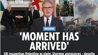 כותרת הסאן אחרי הכרזת בריטניה על הכרה במדינה פלסטינית