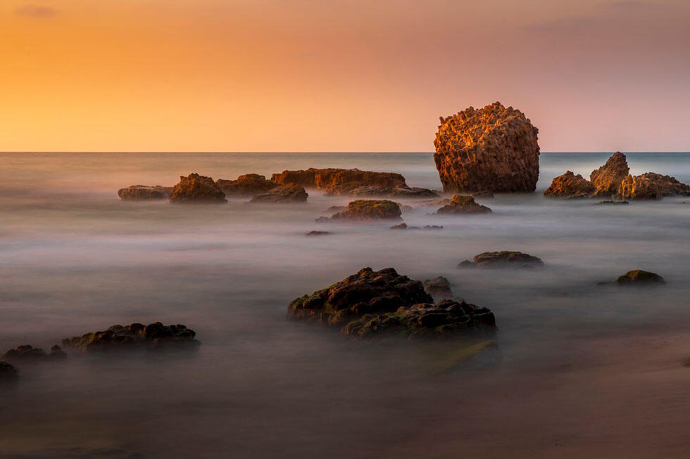 שקיעה בחוף אשקלון