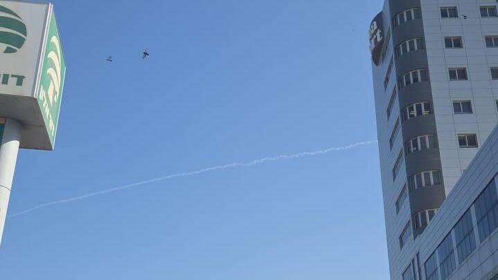 Перехват ракеты в небе над Ашдодом (Фото публикуется в соответствии с п.27 алеф Закона об авторских правах) יירוטים באזור אשדוד ואשקלון בעקבות שיגור רקטה מרצועת עזה