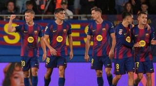 שחקני ברצלונה מאושרים