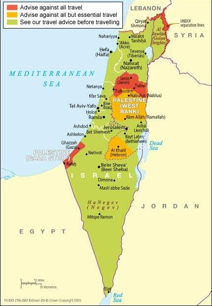 מפת ישראל החדשה של בריטניה