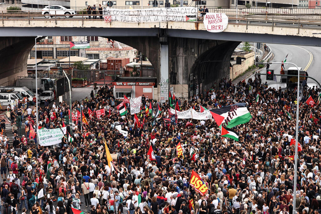 מחאה פרו-פלסטינית בגנואה 