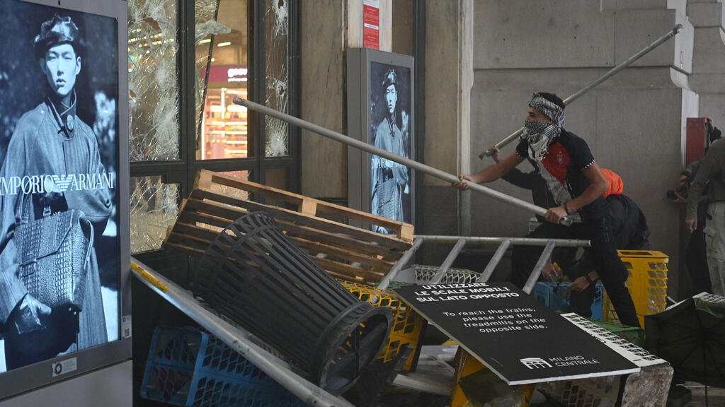 מחאה פרו-פלסטינית במילאנו 