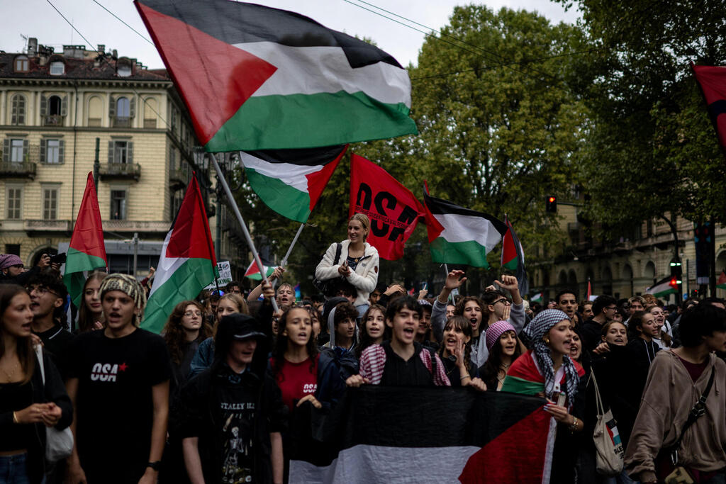 מחאה פרו-פלסטינית בטורינו 