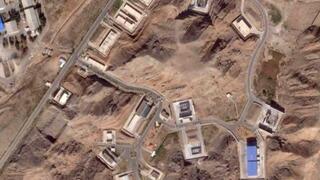 תמונת לוויין שמראה את מאמצי שיקום המפעל