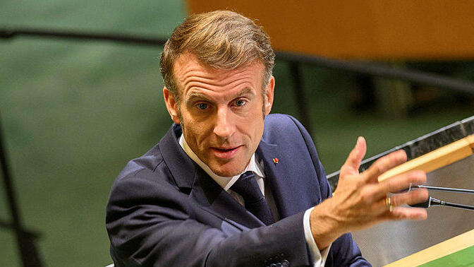 נאום נשיא צרפת עמנואל מקרון בכינוס העצרת הכללית של האו"ם