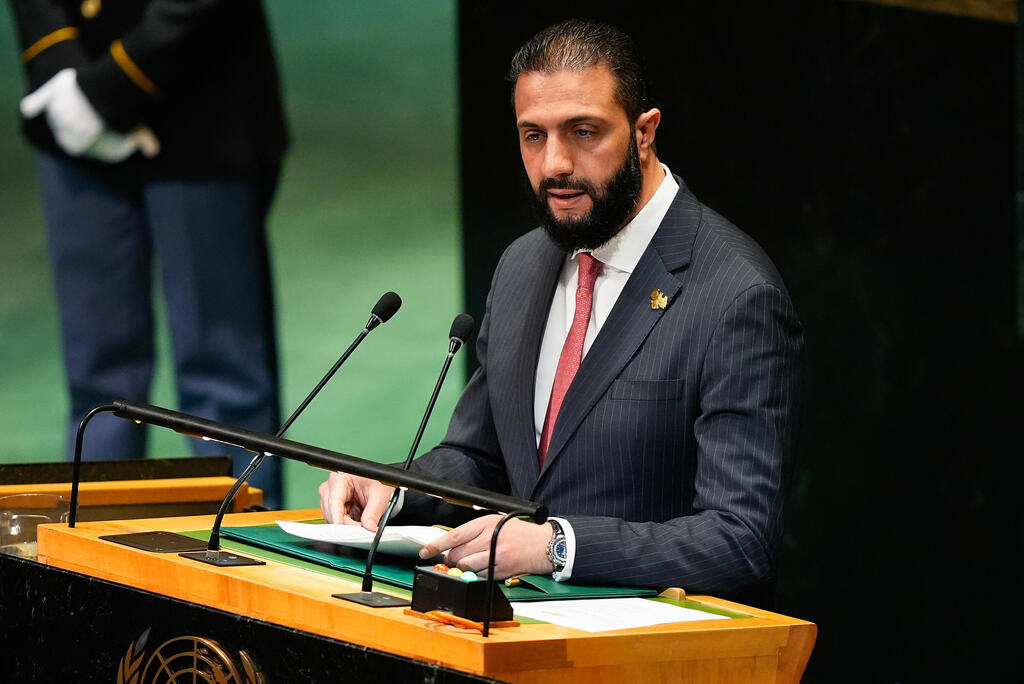 'The country is recovering'. President Ahmed al-Sharaa (Photo: AP Photo/Yuki Iwamura) אל ג'ולני, נשיא סוריה, בעצרת הכללית של האו"ם בניו יורק