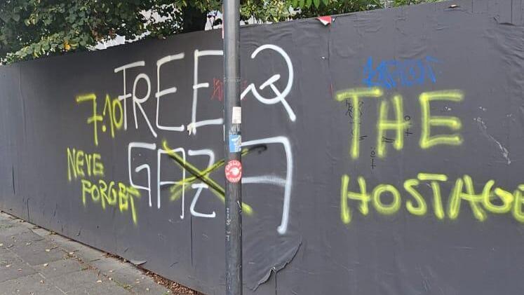 הוויכוח על ישראל ופלסטין דרך כתובות גרפיטי שרוססו בקלן