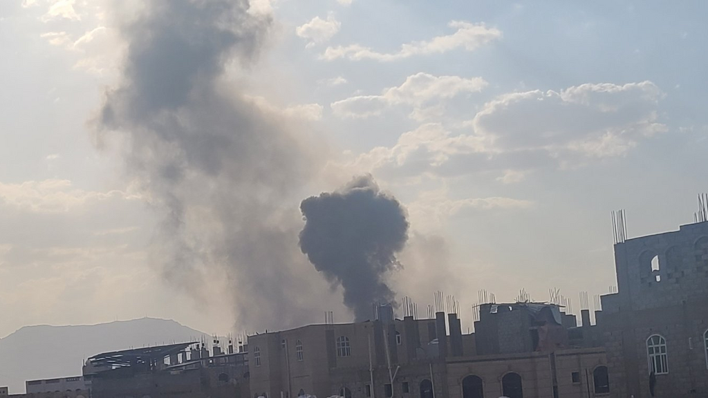 Strikes in Sanaa תיעוד מהתקיפה בצנעא