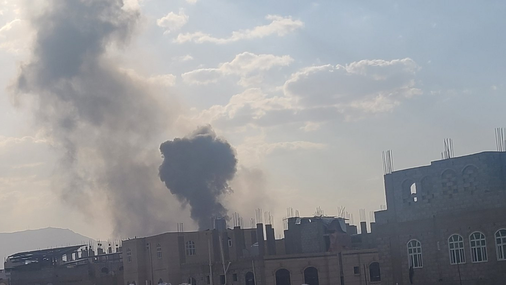 Strikes in Sanaa תיעוד מהתקיפה בצנעא