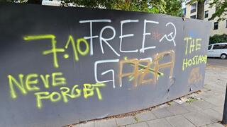 הוויכוח על ישראל ופלסטין דרך כתובות גרפיטי שרוססו בקלן