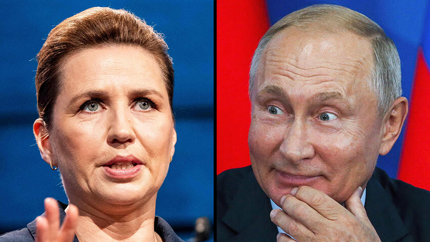 Vladimir Putin and the Danish Prime Minister Mette Frederiksen (Photo: AP Photo/Dmitry Serebryakov, AP Photo/Norbert Ofmanski, Photo: Ida Marie Odgaard / RITZAU SCANPIX / AFP) נשיא רוסיה ולדימיר פוטין שריפה קניון ורשה, ראשת ממשלת דנמרק מדה פרדריקסן