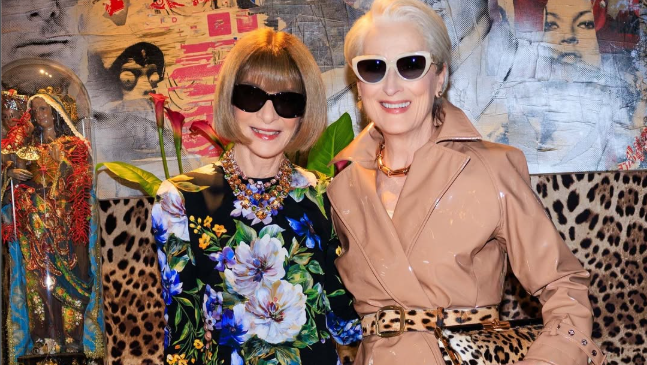 אנה ווינטור ומריל סטריפ בתצוגת אביב-קיץ 2026 של דולצ'ה אנד גבאנה במילאנו