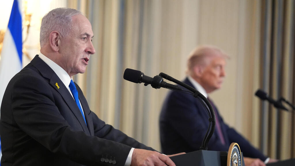  טראמפ ונתניהו במסיבת עיתונאים בבית הלבן